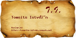 Tomsits István névjegykártya
