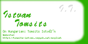 istvan tomsits business card